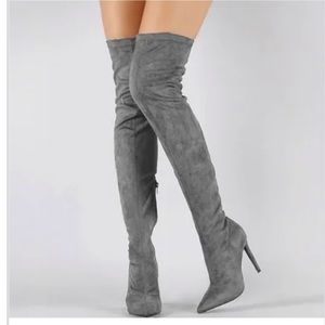 Kendall & Kylie Gray Suede Over the Knee Zanna Boots New W Out Box Size 8.5